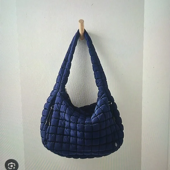 Free People Quilted Carryall Color Navy Baby - Picture 3 of 6